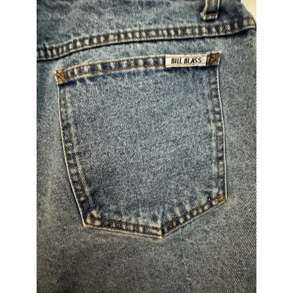 Vintage Bill Blass Shorts High Waist Denim Size 14/ 30 Pleated Cuffed Mom - Picture 3 of 8